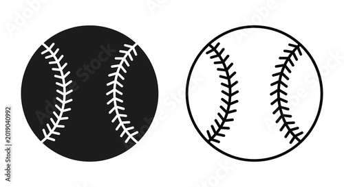 Baseball silhouettes with stitching detail silhouette