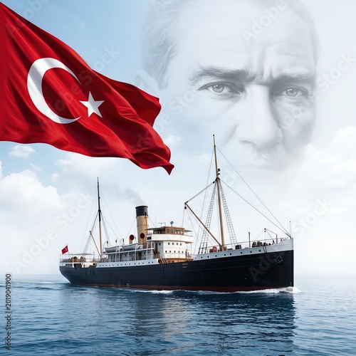 May 19 , Commemoration of Ataturk, Youth and Sports Day background.