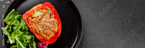 Quadro su tela Peppers stuffed with meat main course meat dish tasty snack fresh, delicious, go