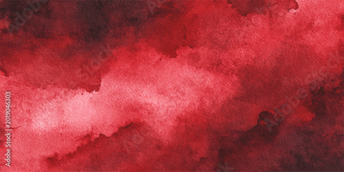 Fotografi A crimson wave of dynamic watercolor washes across the canvas, showcasing a blend of light and shadow that creates a dreamy, abstract atmosphere