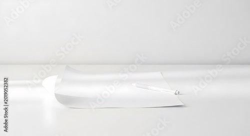 Close-up of a single white high-heeled shoe on a clean white background, modern minimalist fashion photography with natural light