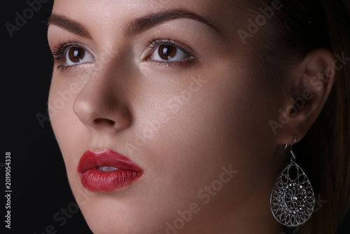 Luxury fashion beauty portrait with cinematic studio lighting