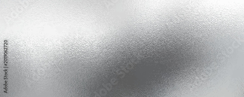 Konstfotografi Shiny silver foil metallic texture - glossy gray steel gleaming surface, frosted glass effect with blur glare reflection, bright polished metal material