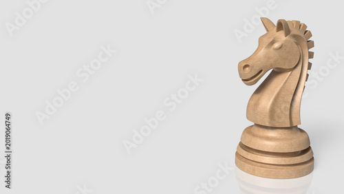 Strategic Chess Knight Leadership Concept 3d render.