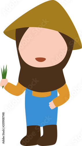 faceless girl is holding rice seeds