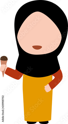 faceless girl holding a ice cream 