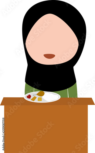 faceless girl is eating