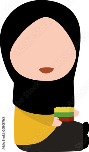 faceless girl with toy