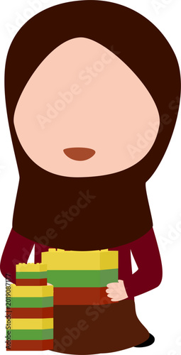 faceless girl with toy