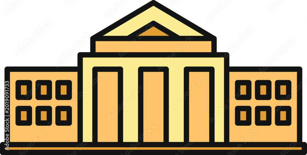 Fototapeta premium Classical style building illustrating government, law, education, and banking concepts