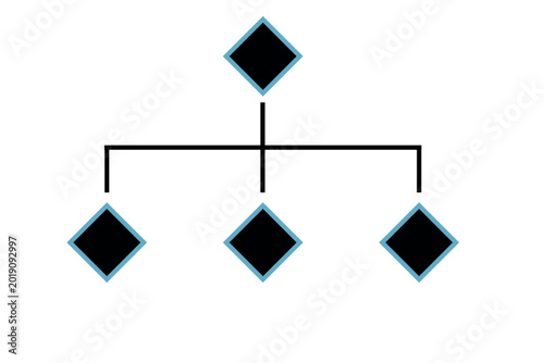Minimalist Organizational Chart with Rounded Capsule Shapes - Black Hierarchy Diagram on White Background for Business Structure and Workflow
