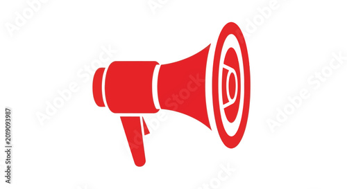 Obraz na plátně Red Megaphone Icon on White Background