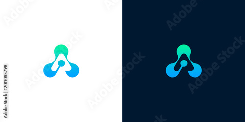 Fotografía Modern abstract letter A logo concept, artfully designed with interconnected nod