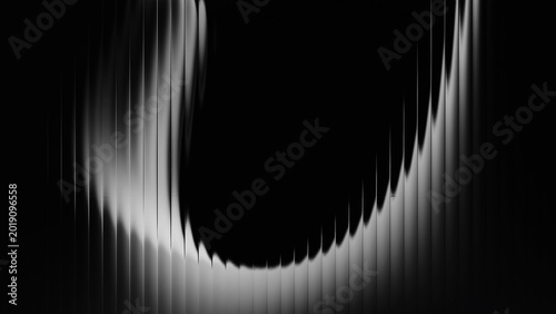 Schilderij op canvas black and gray with fine vertical lines that provide visual depth, similar to the effect of silk fabric or distorted metal reflections