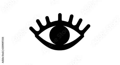 Tableau sur toile Minimalist Black Eye Icon on White Background