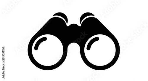 Quadro em tela Black Binoculars Icon Isolated on White Background