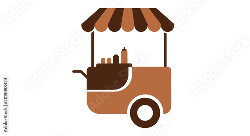 Fotografía Food Cart Icon Isolated on White Background