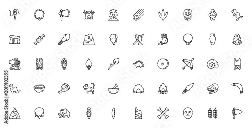 Fotografie Prehistoric era icon set