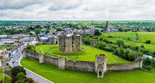 Fotografi Aerial view of Trim Castle in County Meath, Ireland
