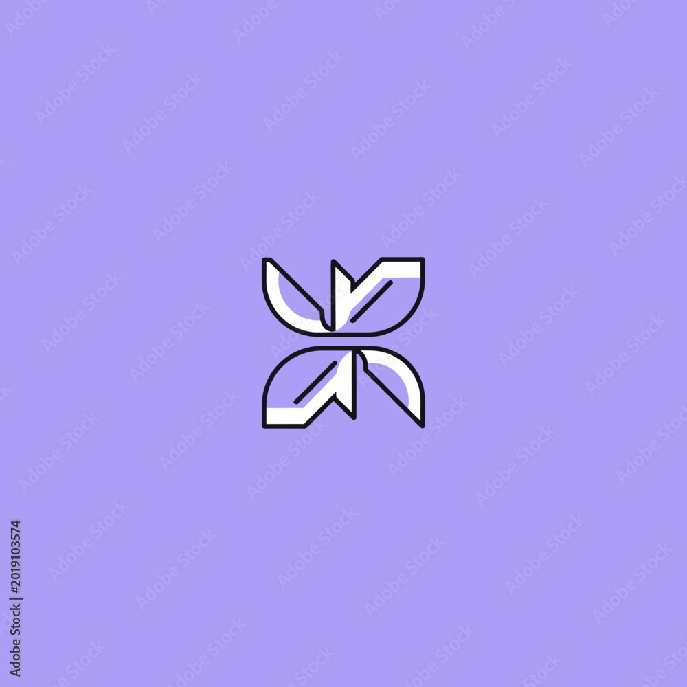 Obraz premium Abstract Geometric Butterfly Symbol Design.