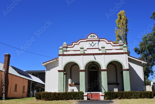 An historic Freemason temple in Uralla NSW Australia