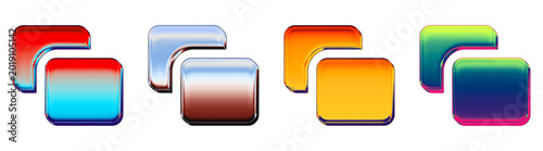 screensharing conceptualized as a colorful 3D glossy icon set in purple, blue, orange, and pink for wealth management apps.