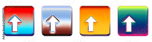 3D glossy icon set of shift mac in purple, blue, pink, and orange, providing colorful elements for secure electronic payments.