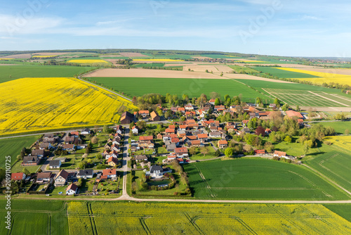 Söllingen-Dobbeln in Helmstedt district, Lower Saxony, Germany, featuring rural village structures, agricultural landscape and countryside scenery