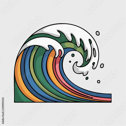 colorful wave illustration with rainbow colors