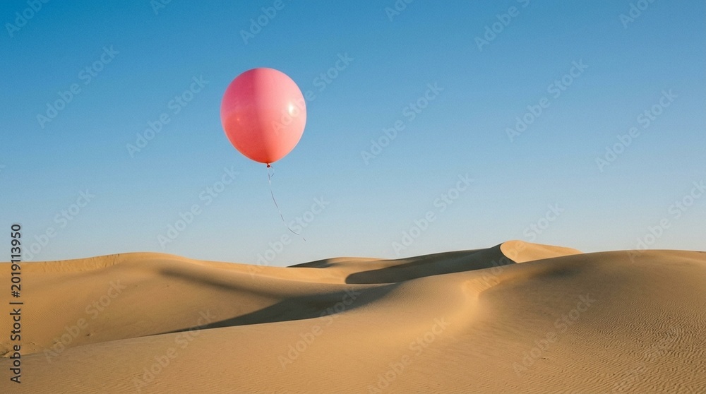 Fototapeta premium Floating Balloon Desert