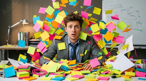 Pop Art Office Burnout Concept