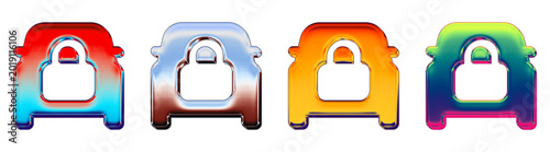 Photos 3D icon bundle crystal style - vehicle security