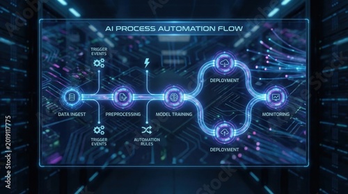 AI Process Automation Flow Dashboard Interface