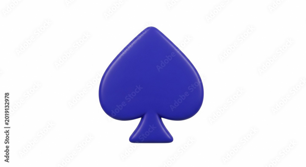Fototapeta premium Blue Spade Playing Card Symbol 3D Illustration