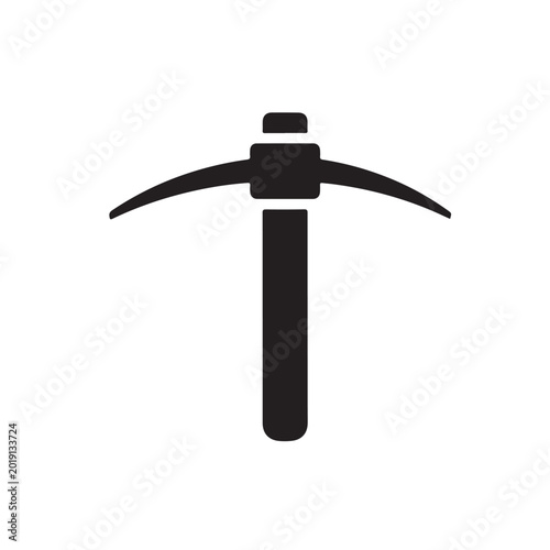 Photos Mattock with pick end hand tool as a silhouette vector