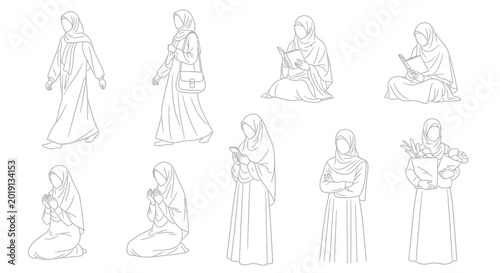 Fotografie Nuns in various prayer positions.
