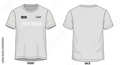 Schilderij op canvas T shirt design with short sleeves.