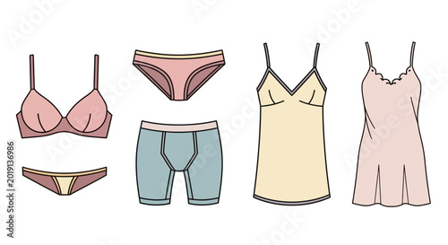 Foto Underwear and lingerie clothing set.