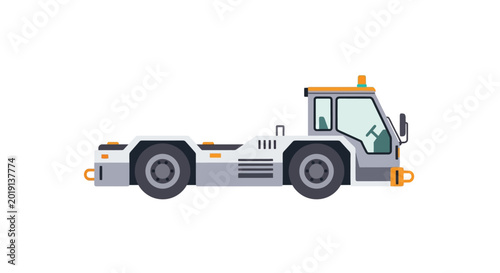 Vector illustration of an airport tow tractor for aircraft ground support.