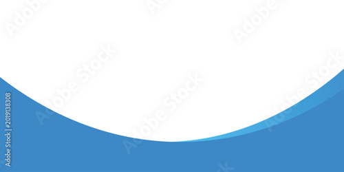 Modern Minimalist Blue Curve Frame Illustration on White Backdrop