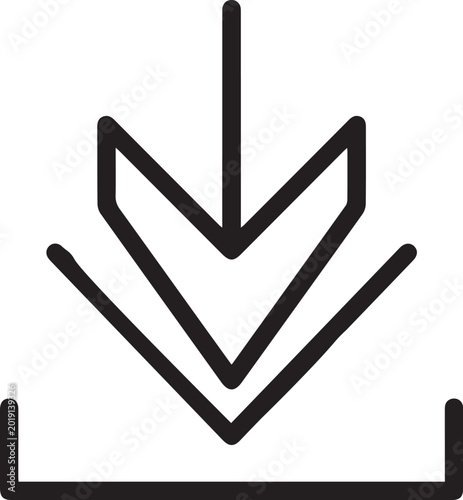 Download Arrow Outline Icon for File Transfer and Web Interface liner vector