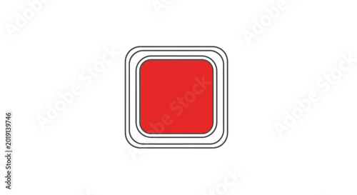 Photography A bold red square with a minimalist geometric design.