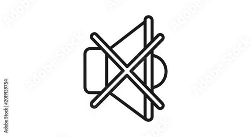 Tableau sur toile Mute icon with crossed out speaker symbol