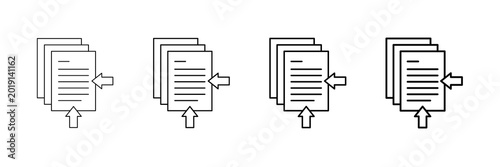 Foto Document Center Icons Vector Set In Different Stroke Line Style