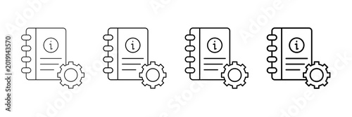 Foto Operation Manual Icons Vector Set In Different Stroke Line Style
