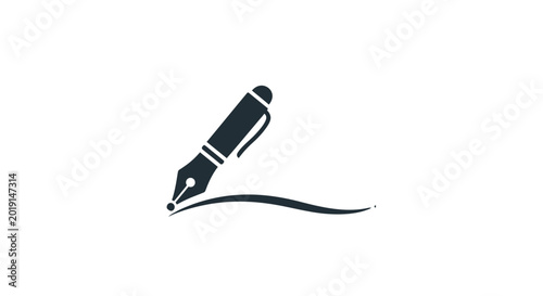 Fountain pen writing instrument closeup.
