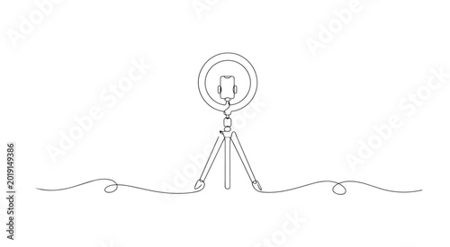 Canvastavla One line drawing of ring light for content creator setup