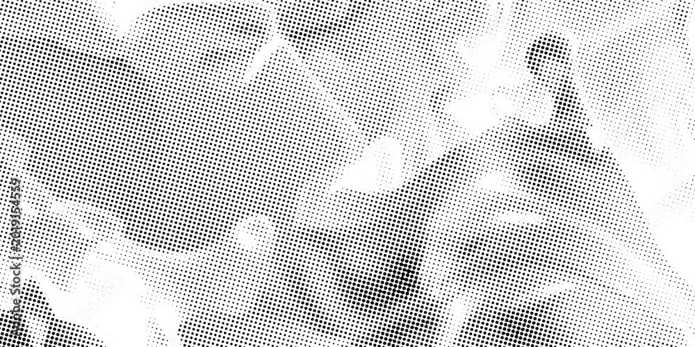 Fototapeta premium Abstract black and white halftone geometric background with layered square shapes and dotted texture, modern vector design for posters, branding, print, and digital media