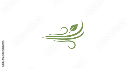 Foto Green leafy abstract swirling design element.