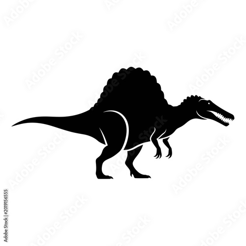 Fotografie Spinosaurus Dinosaur Silhouette Icon Vector Illustration